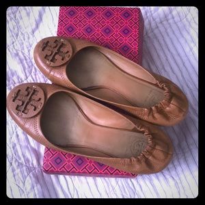 Tory Burch Reva Leather Ballerina Flat